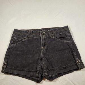 White House Black Market  Women's 4 Shorts Dark Wash Denim Mid Rise